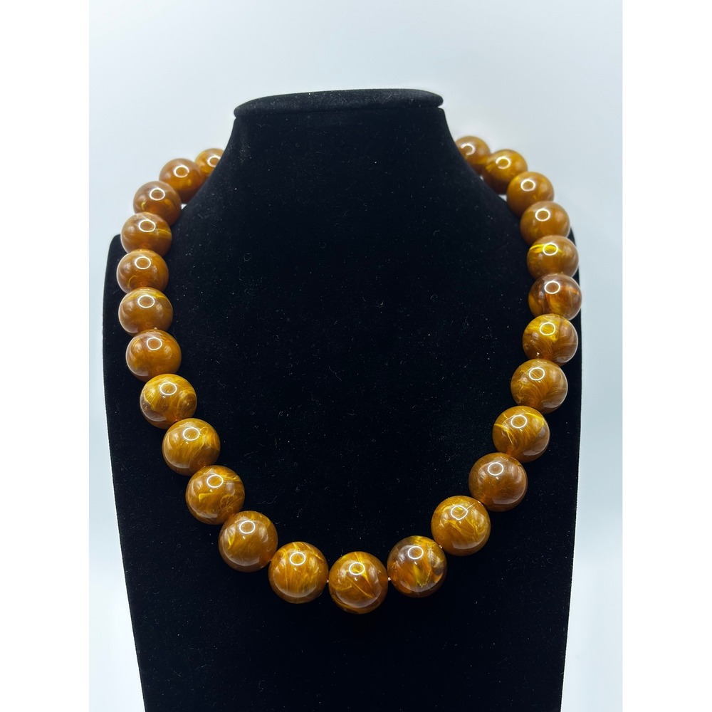 Sonoma Goods for Life Amber Brown Tortoiseshell Chunky Bead Necklace 16"